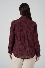 Floklu Gömlek Bordo