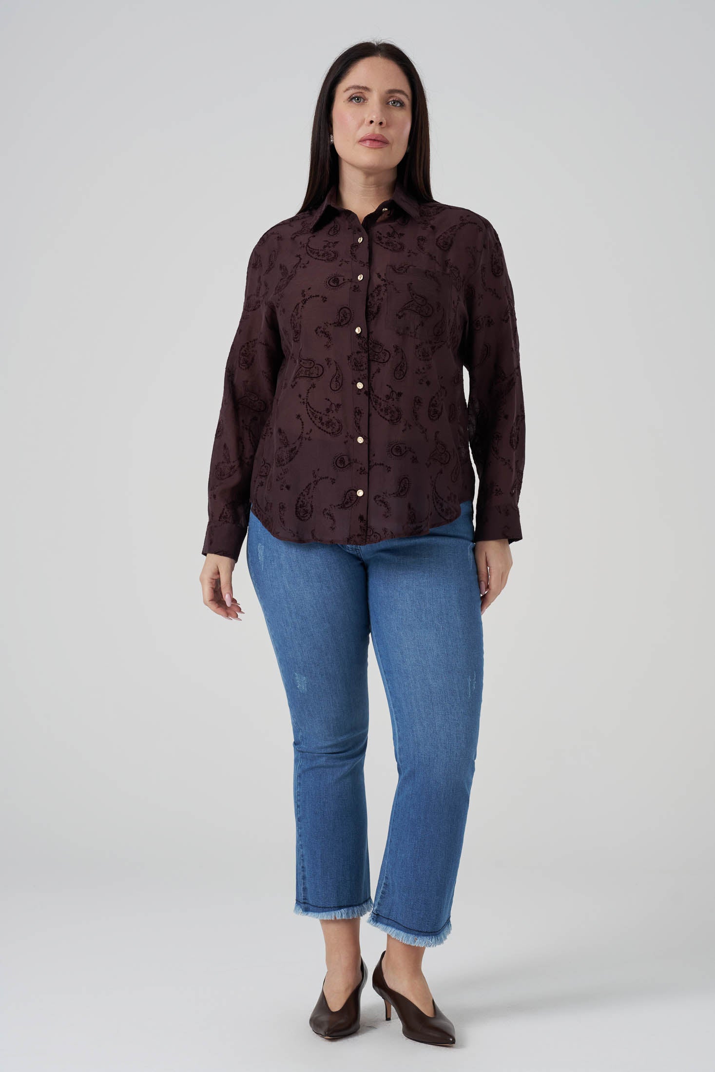 Floklu Gömlek Kahve