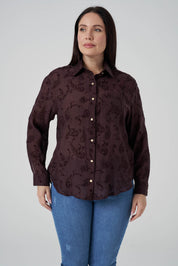 Floklu Gömlek Kahve