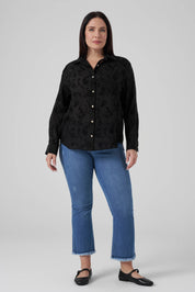 Floklu Gömlek Siyah