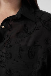 Floklu Gömlek Siyah