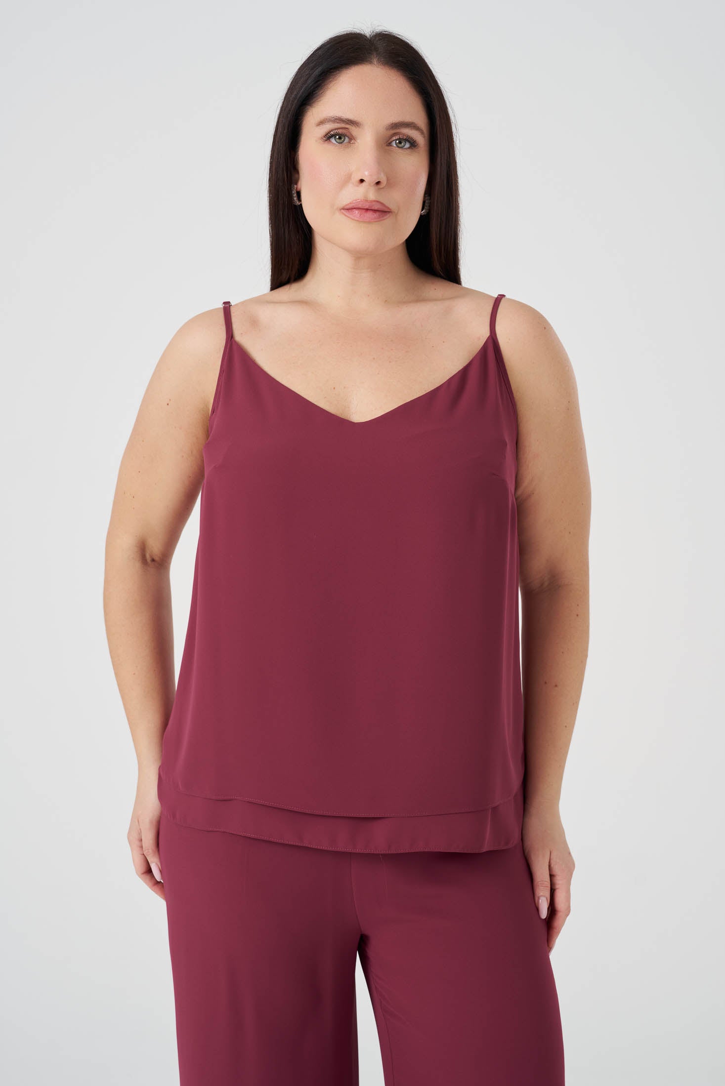 Çiçek Detaylı Ceket Atlet Pantolon 3'lü Takım - Vişne