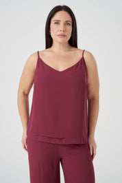 Çiçek Detaylı Ceket Atlet Pantolon 3'lü Takım - Vişne