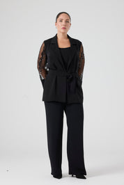 Kol Detaylı Üçlü Takım Siyah