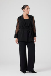 Kol Detaylı Üçlü Takım Siyah