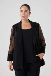 Kol Detaylı Üçlü Takım Siyah