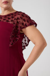 Payet Garnili A Form Elbise Bordo