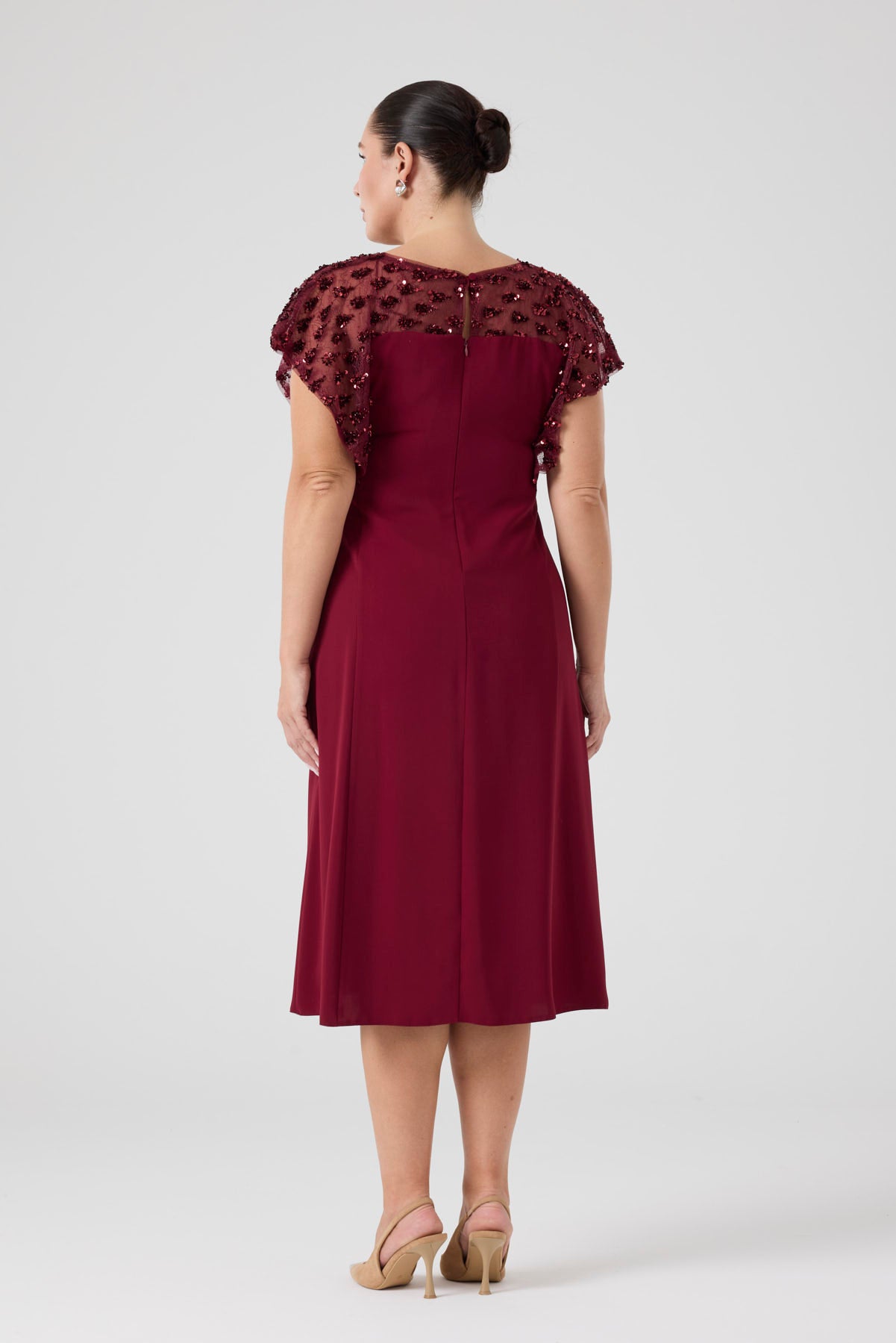 Payet Garnili A Form Elbise Bordo