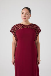 Payet Garnili A Form Elbise Bordo