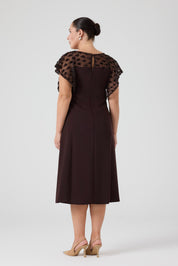 Payet Garnili A Form Elbise Kahverengi