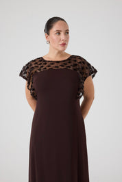 Payet Garnili A Form Elbise Kahverengi