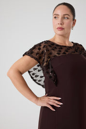 Payet Garnili A Form Elbise Kahverengi