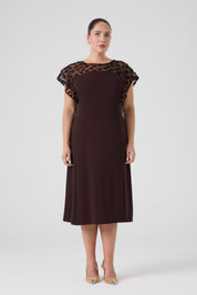 Payet Garnili A Form Elbise Kahverengi