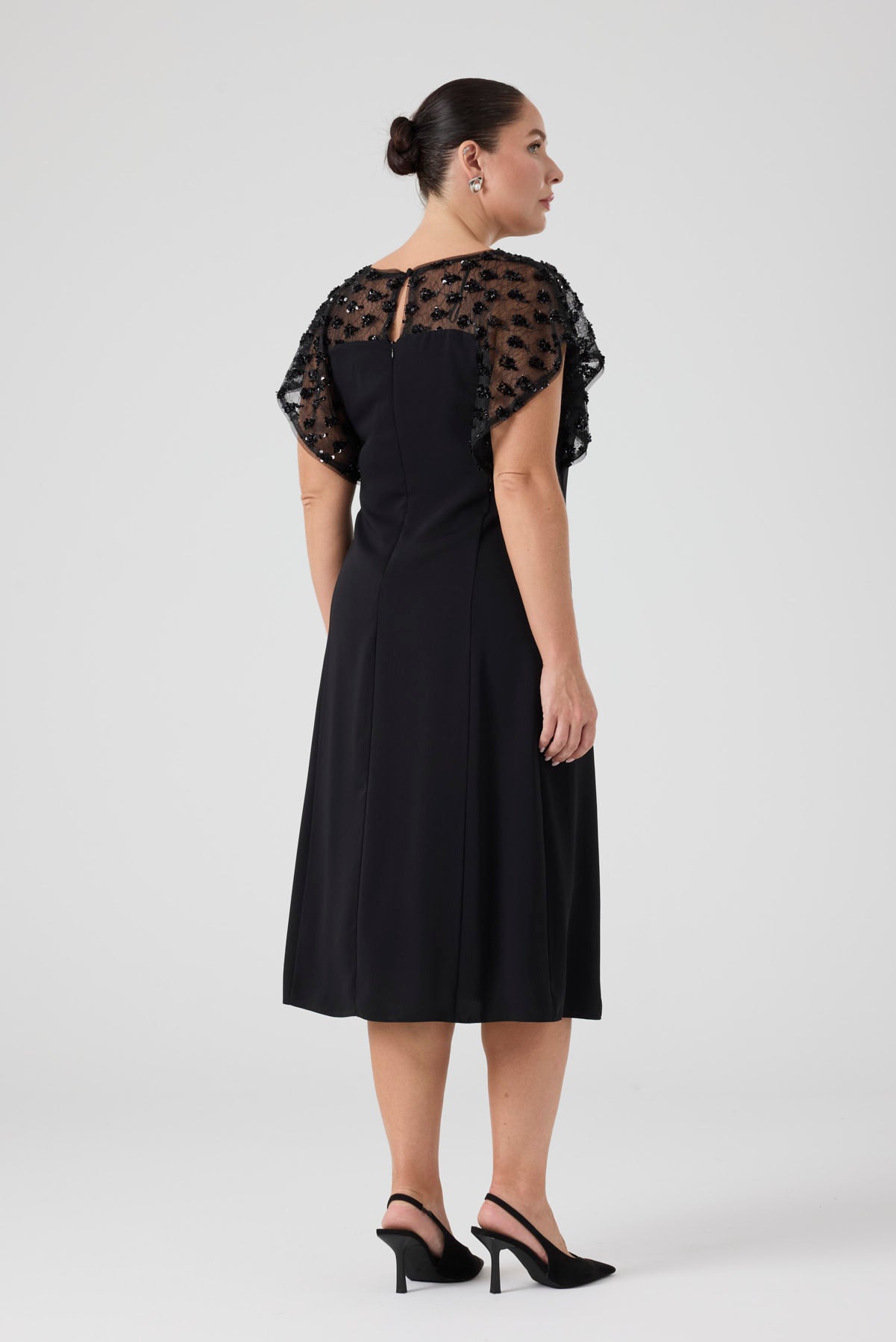 Payet Garnili A Form Elbise Siyah