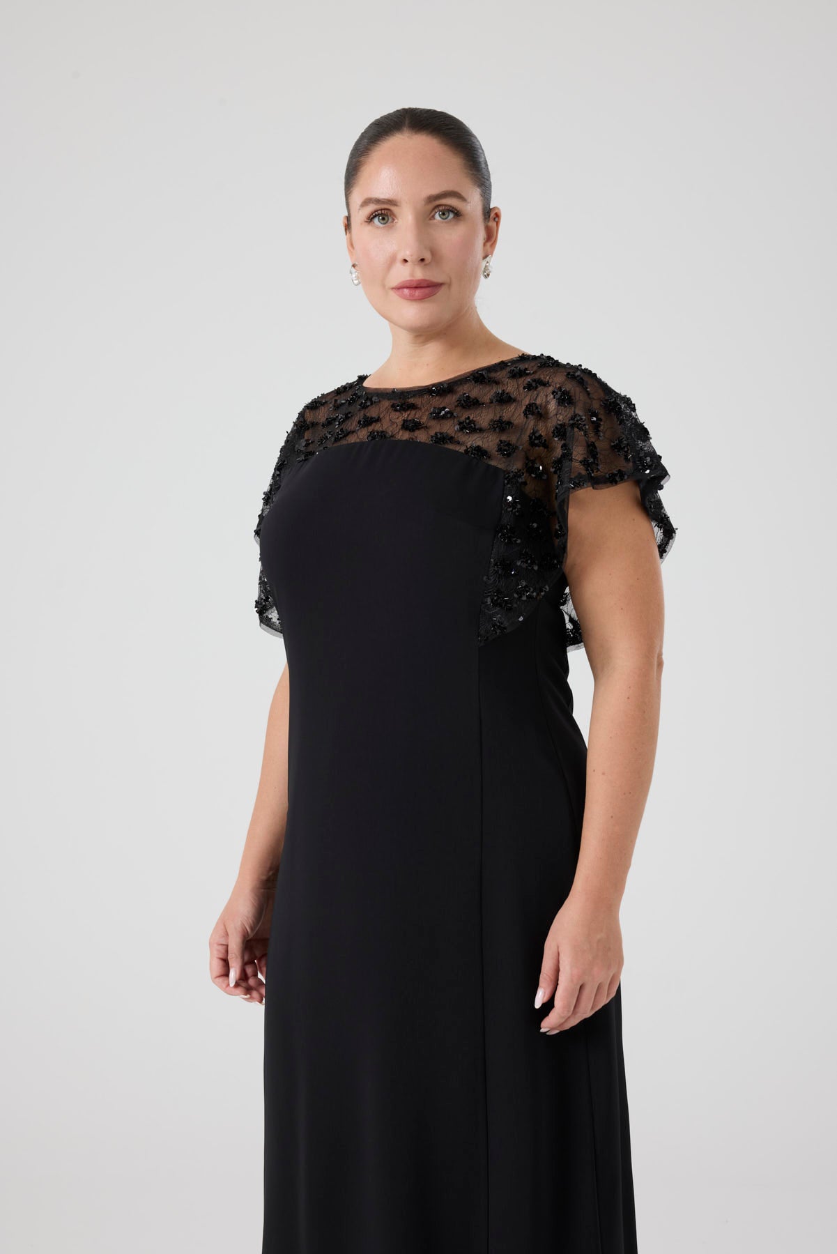 Payet Garnili A Form Elbise Siyah