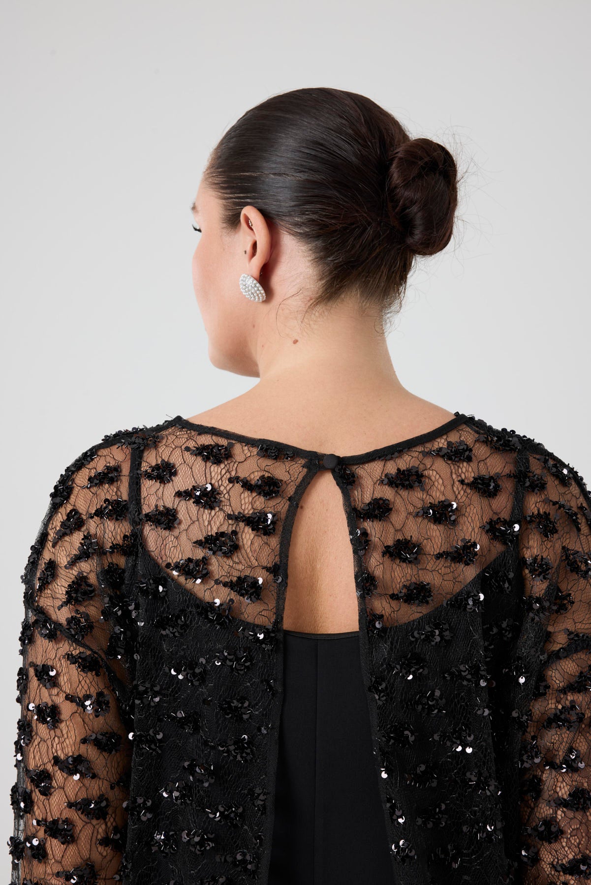 Payet Bluz - Uzun Yırtmaçlı Elbise İkili Takım Siyah