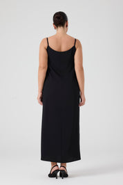 Payet Bluz - Uzun Yırtmaçlı Elbise İkili Takım Siyah