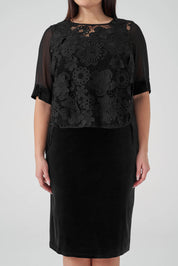 Üç Boyutlu Güpürlü Takım Siyah