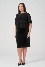 Üç Boyutlu Güpürlü Takım Siyah