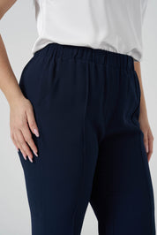 Beli Lastikli Çımalı Pantolon Lacivert