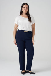 Zincir Aksesuarlı  Pantolon Lacivert