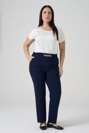 Zincir Aksesuarlı  Pantolon Lacivert