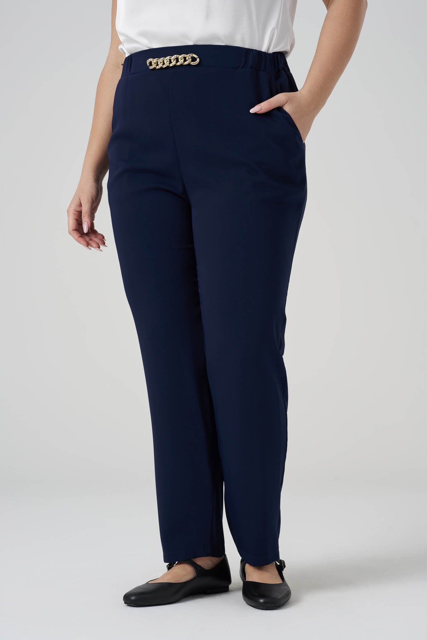 Zincir Aksesuarlı  Pantolon Lacivert