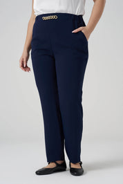 Zincir Aksesuarlı  Pantolon Lacivert