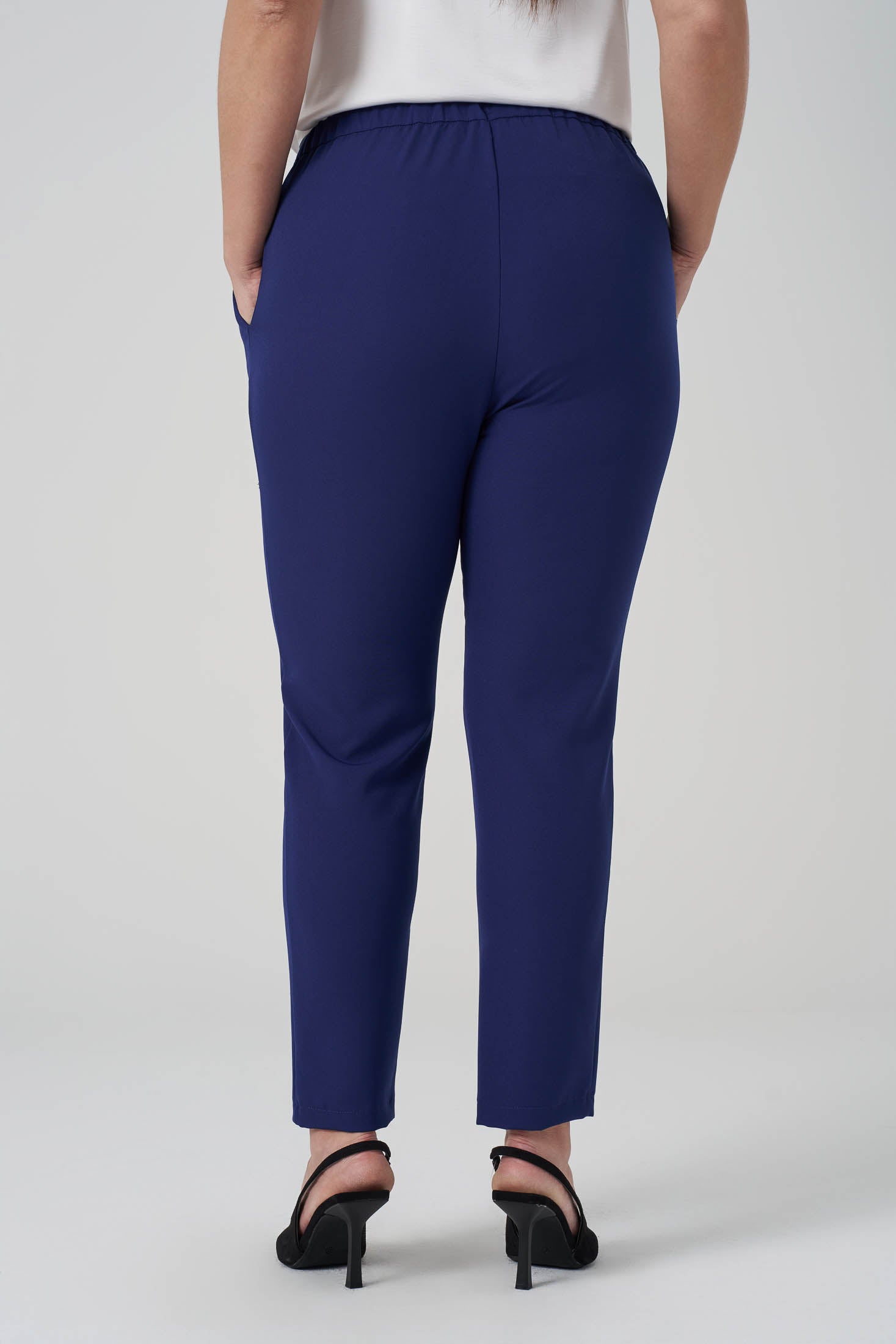 Bağlama Detaylı Fit Kumaş Pantolon Lacivert