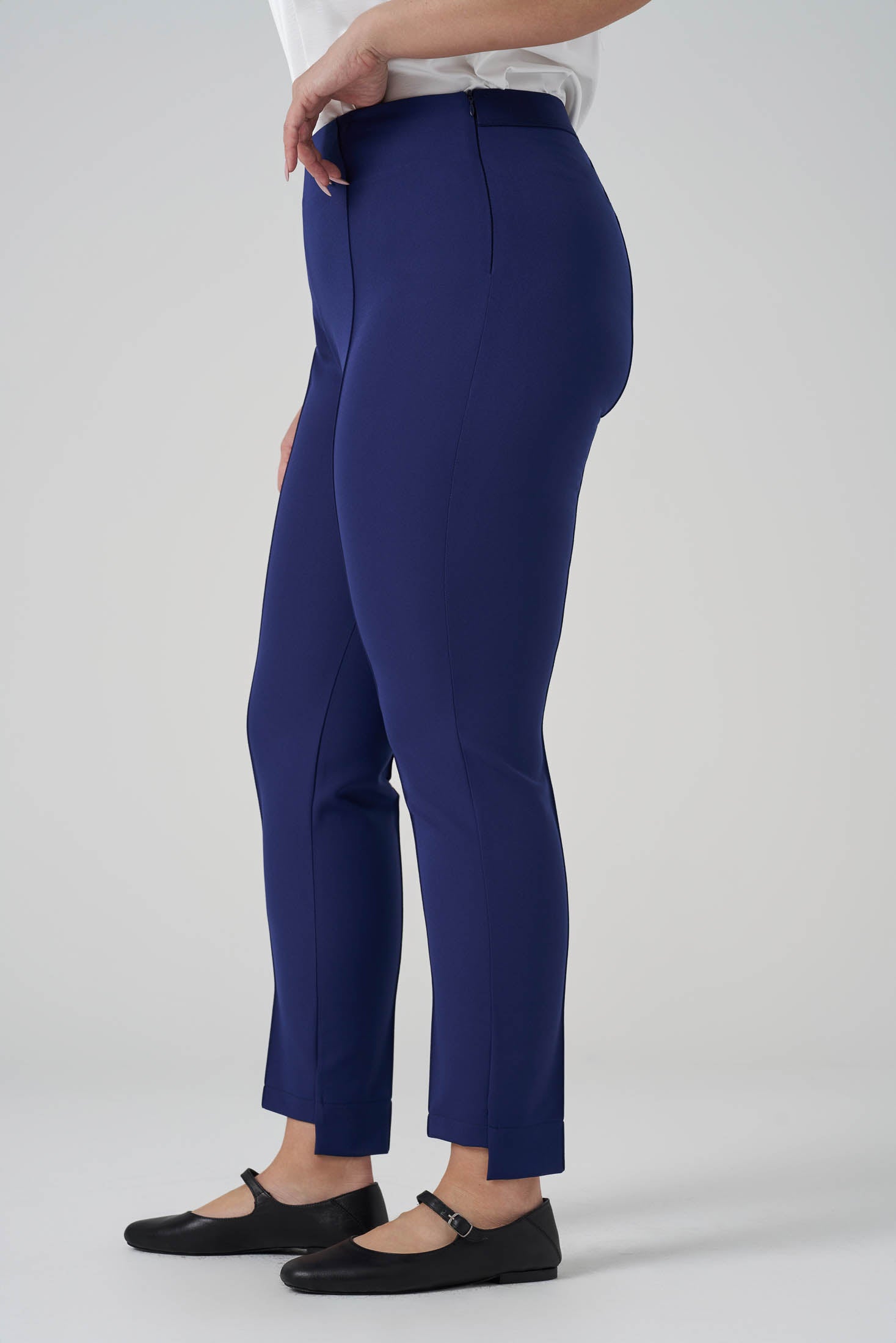 Paça Detaylı Pantolon Açık Lacivert