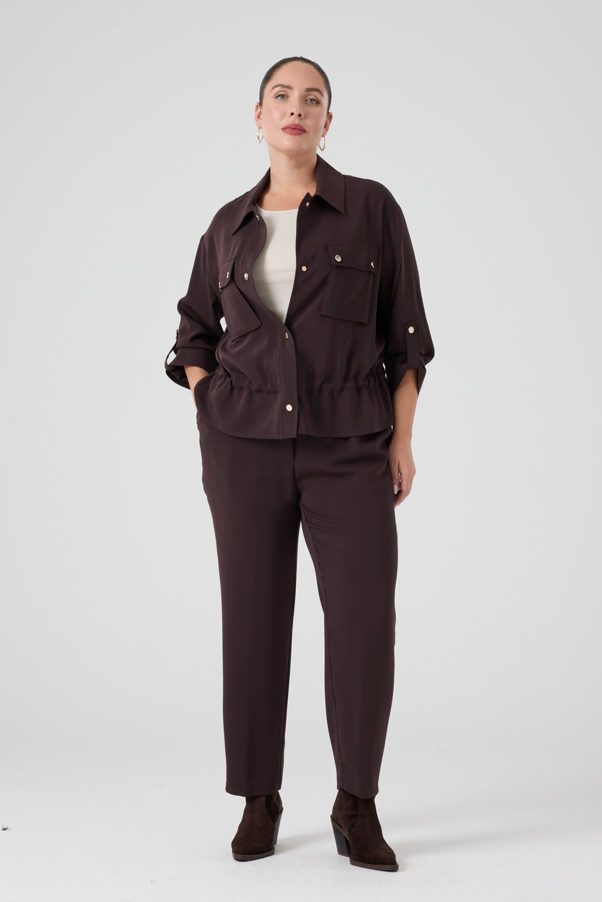 Beli Lastikli Jogger Pantolon Kahve