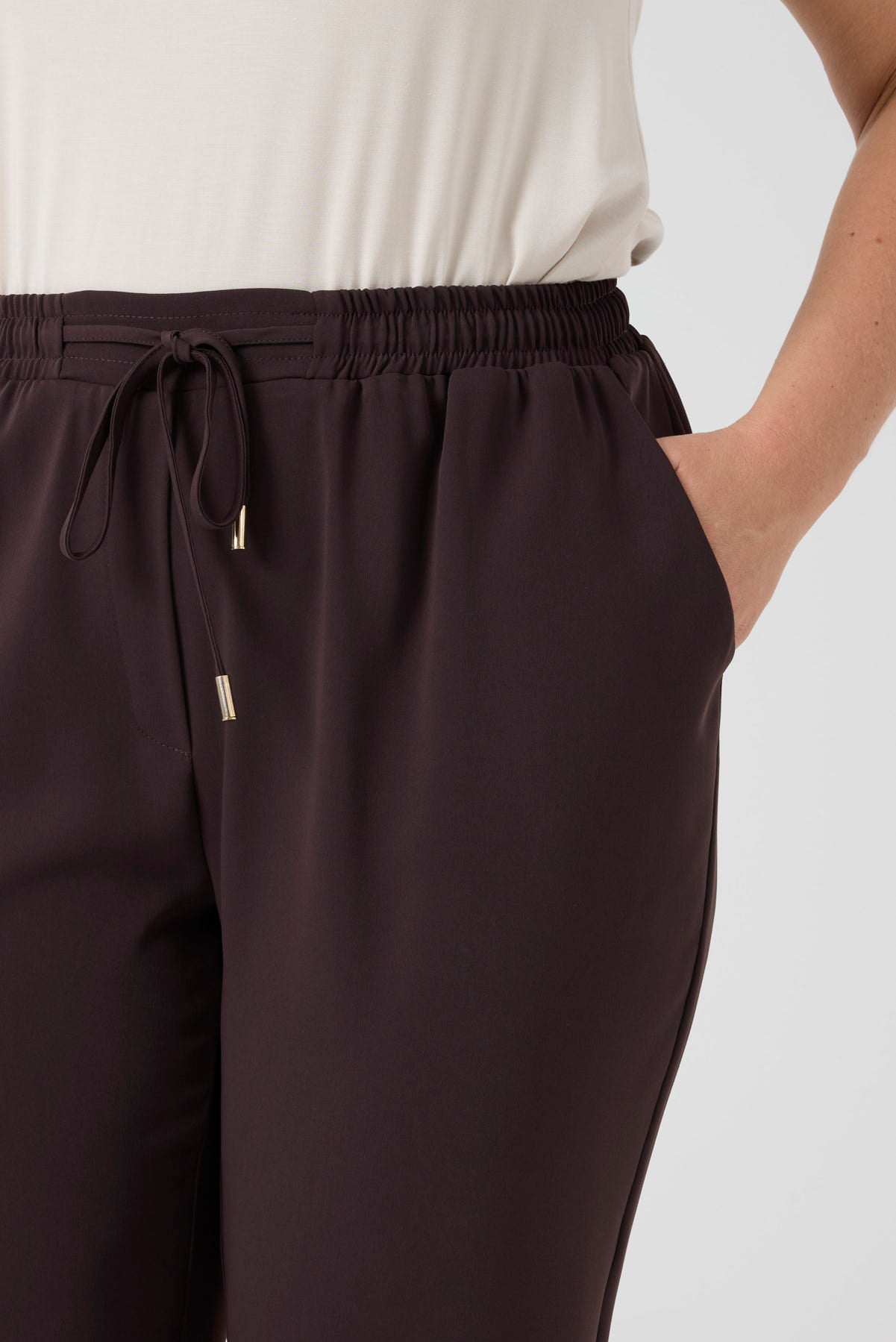 Beli Lastikli Jogger Pantolon Kahve