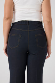 Biyeli Likralı Kot Pantolon Lacivert