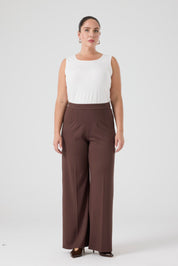 Pensli Örme Pantolon Kahve