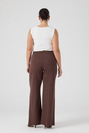 Pensli Örme Pantolon Kahve