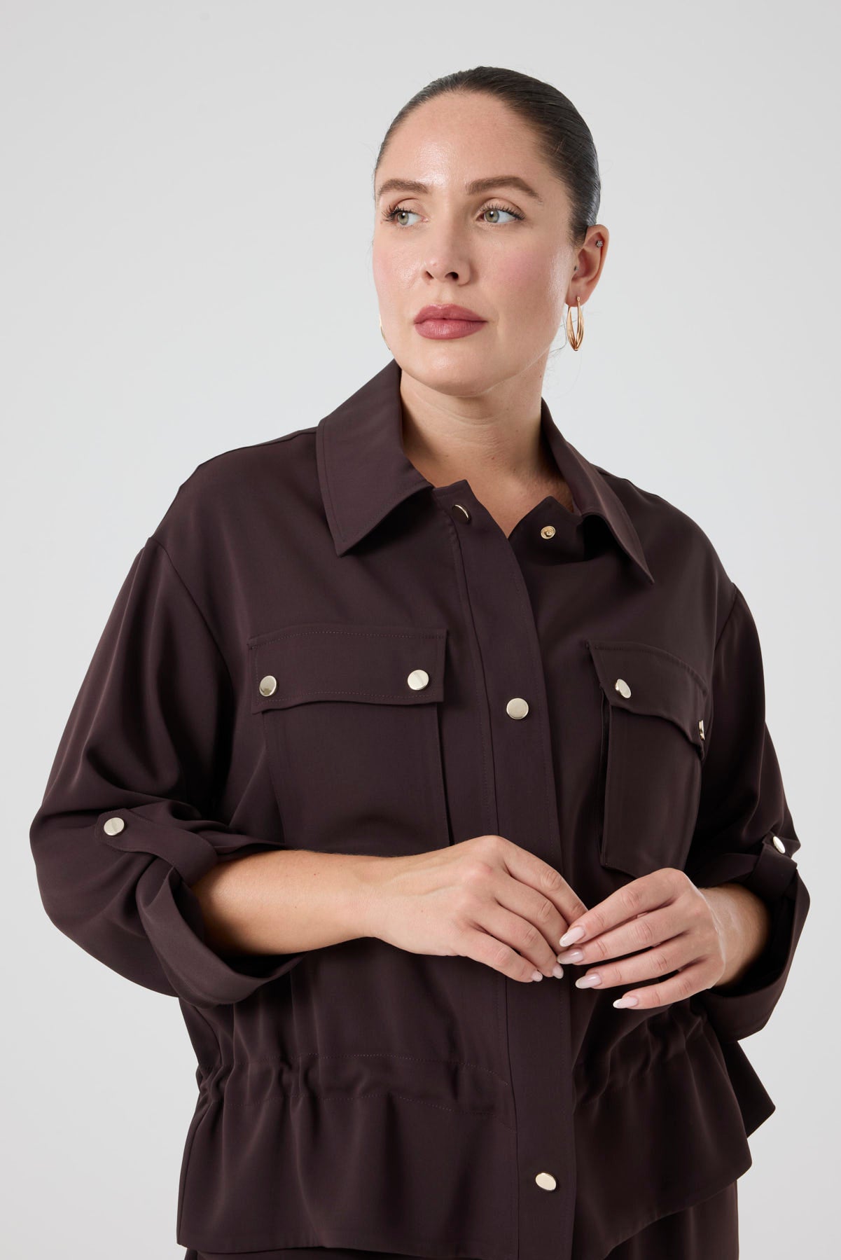 Cepli Bağcıklı Bomber Ceket Kahve