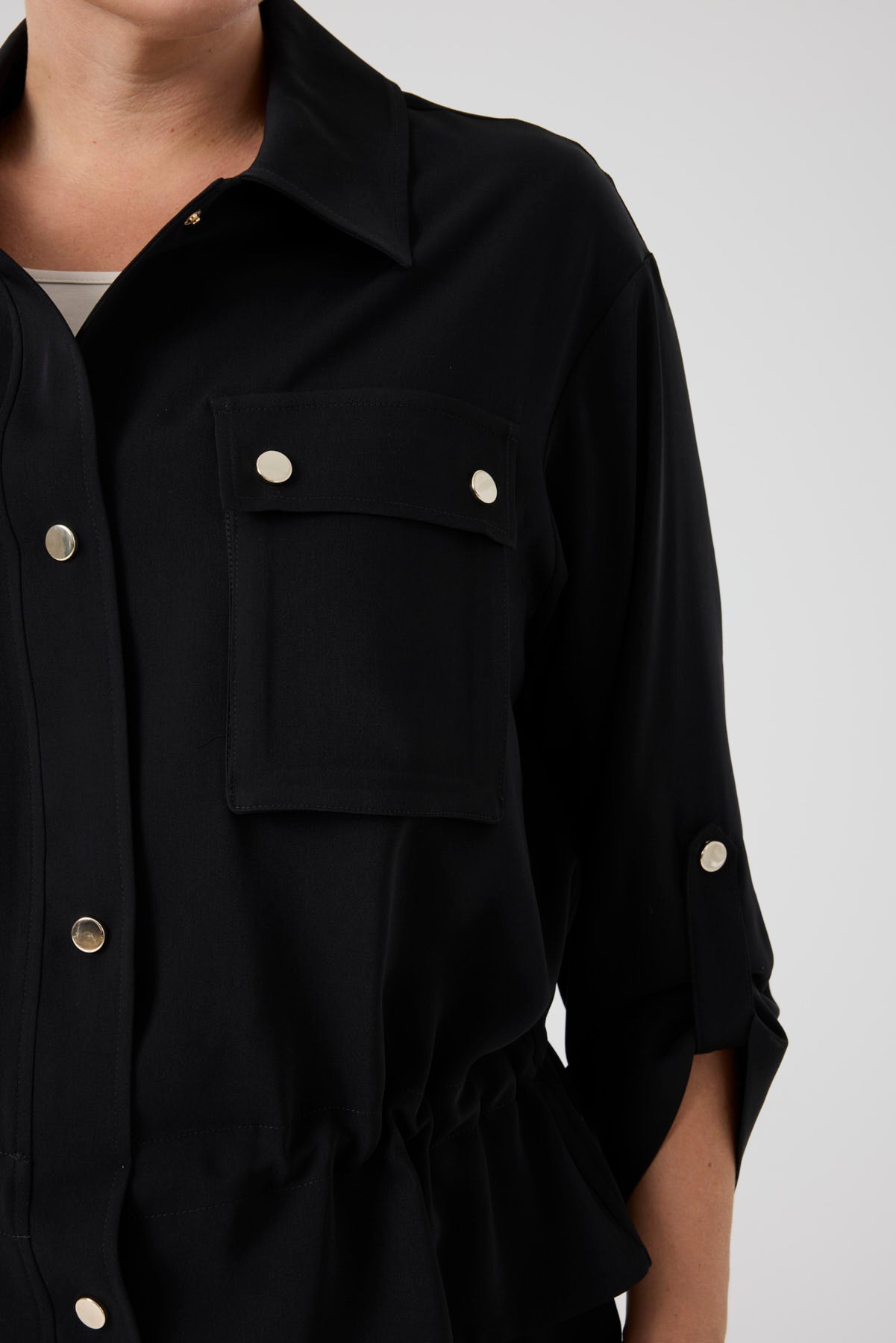 Cepli Bağcıklı Bomber Ceket Siyah