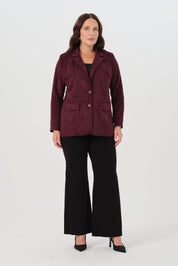 Süet Blazer Ceket Bordo