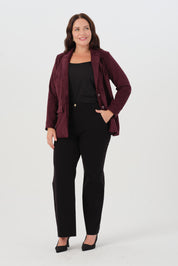 Süet Blazer Ceket Bordo