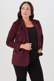 Süet Blazer Ceket Bordo