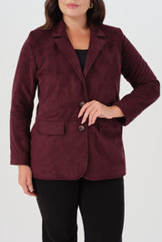 Süet Blazer Ceket Bordo