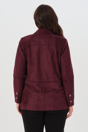 Süet Blazer Ceket Bordo