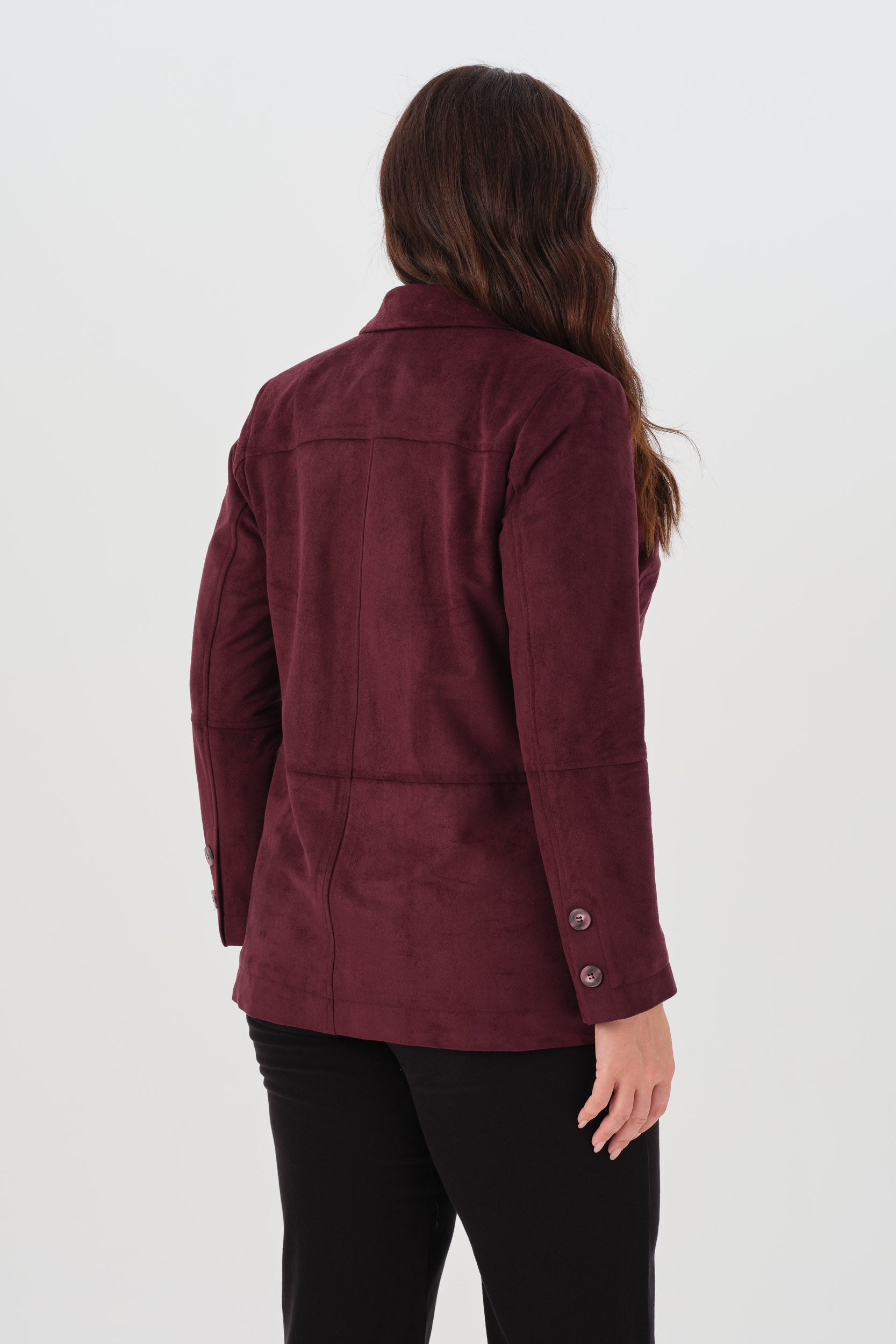 Süet Blazer Ceket Bordo