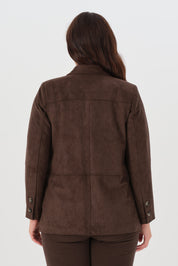 Süet Blazer Ceket Kahverengi