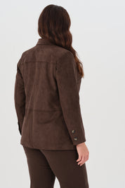 Süet Blazer Ceket Kahverengi