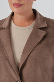 Süet Blazer Ceket Vizon