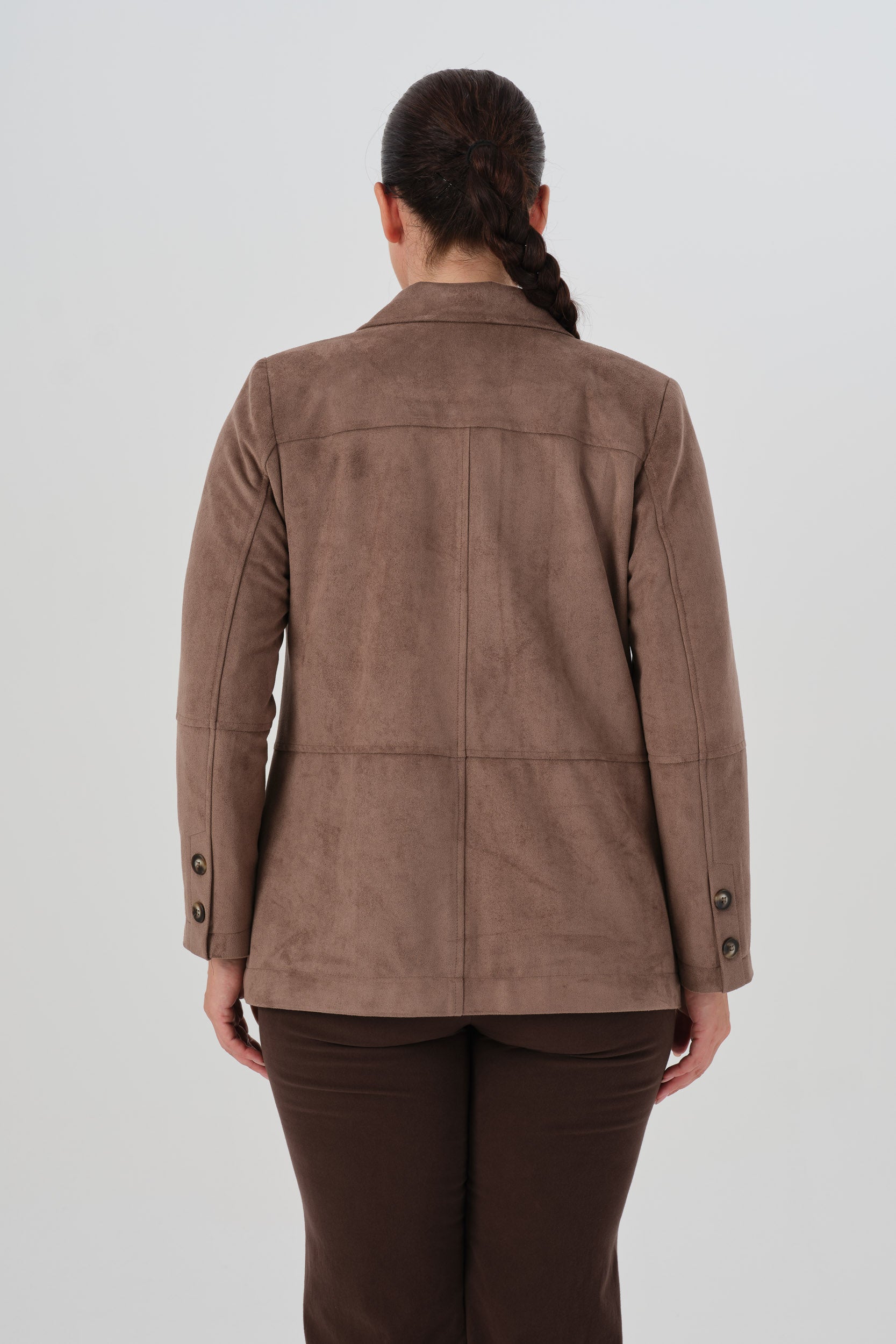 Süet Blazer Ceket Vizon