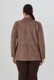 Süet Blazer Ceket Vizon