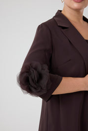 Ceket Pantolon Üçlü Takım Kahve