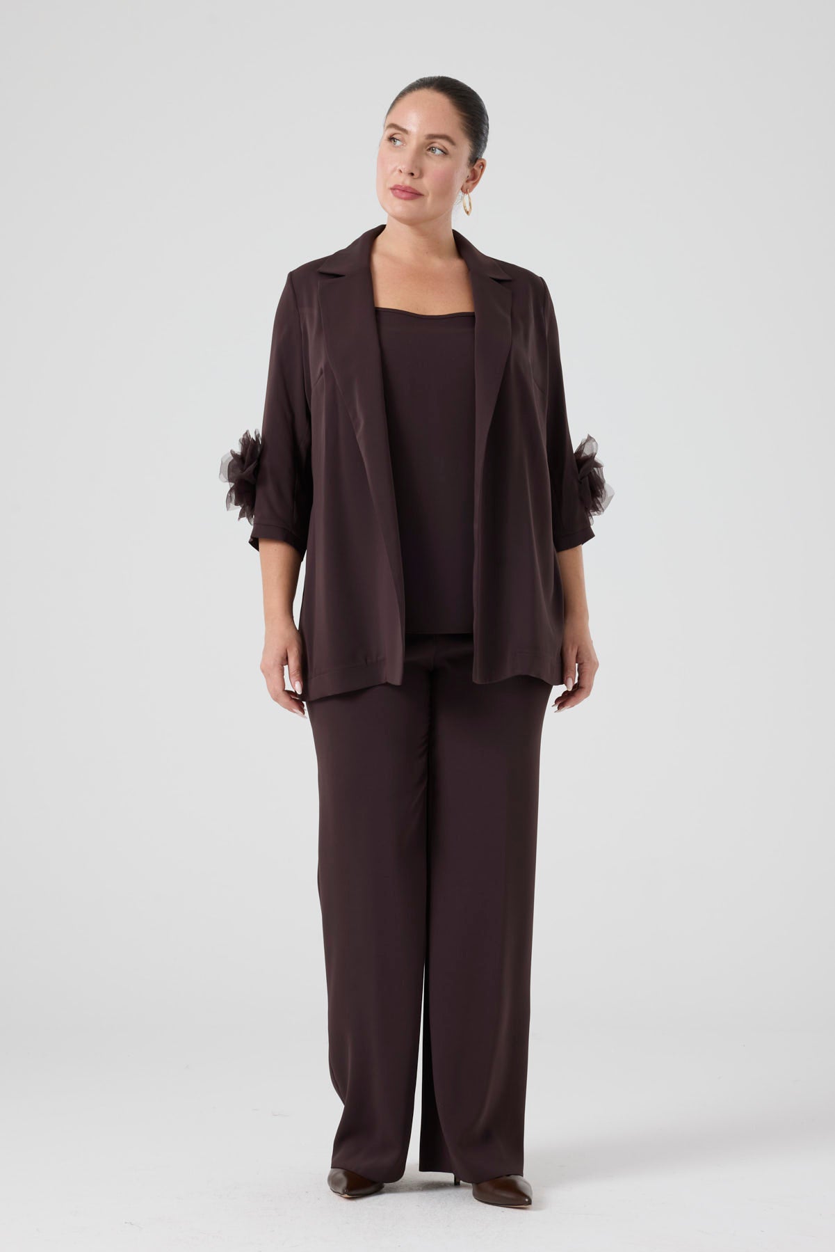 Ceket Pantolon Üçlü Takım Kahve